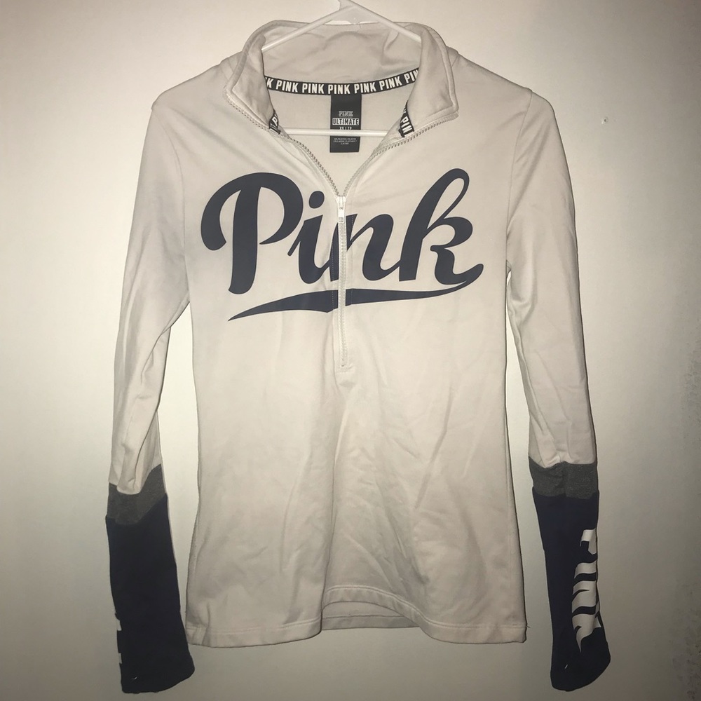 pink victoria’s secret quarter zip sweatshirt